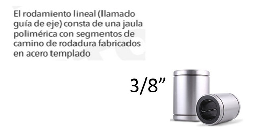 5 Baleros De Rodamiento Lineal 3/8 De Acero Templado