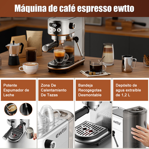 Cafetera Espresso 20 Bar Cafetera Semi Automatic 1350w