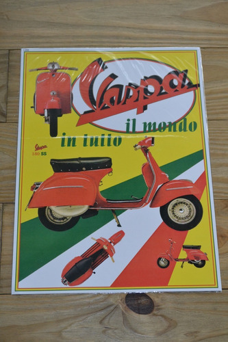 Vespa 180 Ss Poster Lamina Publicidad Cuadro