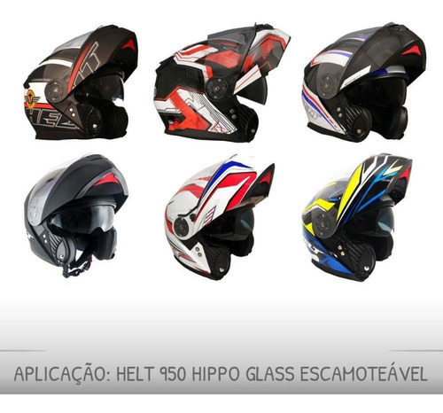 Imagem 4 de 4 de Viseira Helt New Hippo Glass Fumê Polivisor