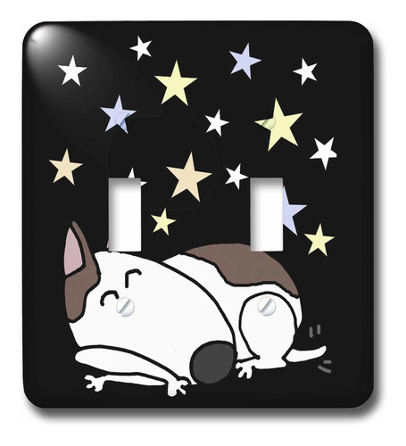 Divertido Perro Bull Terrier Durmiente Dibujo Animado