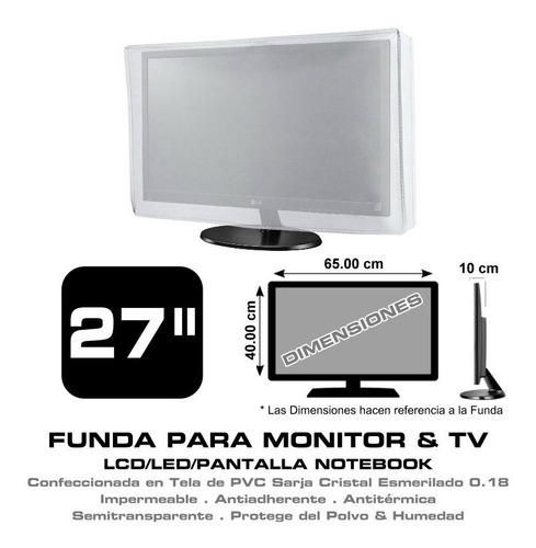 Funda Protectora Para Tv / Monitor Lcd Led 27 65x40x10 Cm
