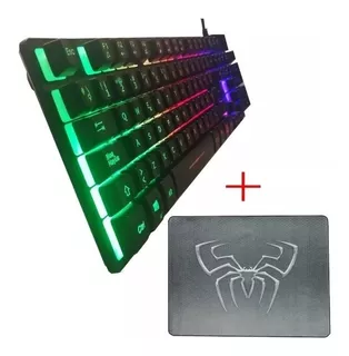 Teclado Gamer Semi Mecánico Micronics Neon Led Rainbow + Pad
