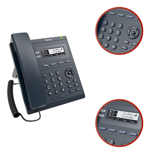 Telefone Ip Gigabit 2 Contas Sip C Poe E Fonte Uc902g Htek