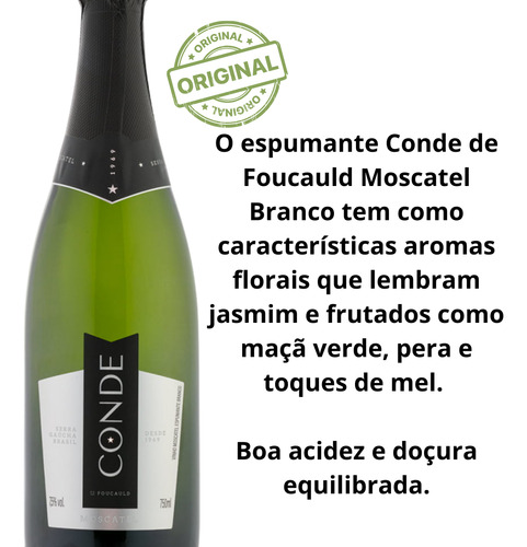 Espumante Conde De Foucauld 6 Brut E 6 Moscatel 750ml