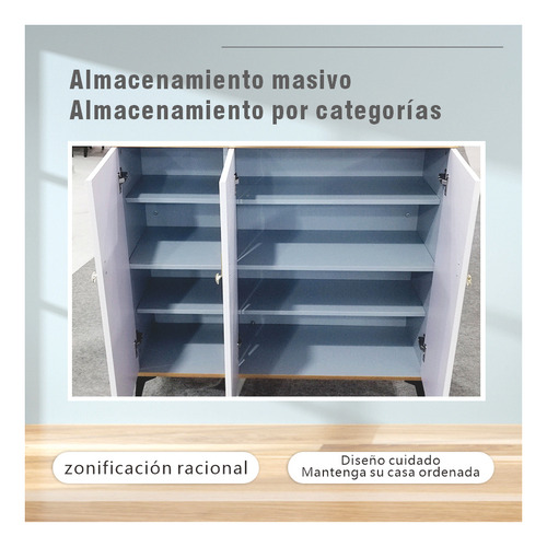 Zapatero Blanco Moderno Minimalista De Madera Con Tres Puert