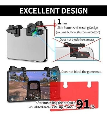 Imagen 3 de 6 de Control Juegos Mobile Ifyoo Z108 Aim Trigger L1r1/2 Pares