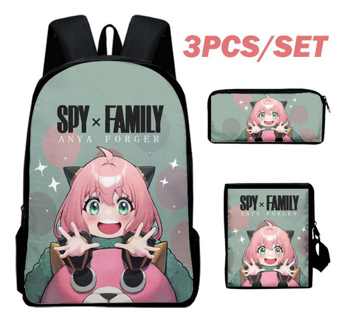 Anya Spy X Family Mochila For Niños, Juego De Bolsas