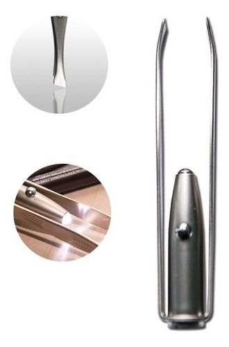 A Kit 3 Pinzas For Cejas De Acero Inoxidable Con Luz Led