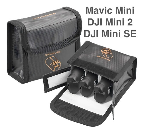 Bolsa Antiexplosiva Protectora Para 3 Baterías Dji Mini 2