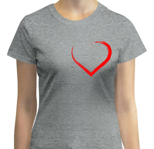 Playera Diseño Corazón Rojo - Amor De Parejas - Love