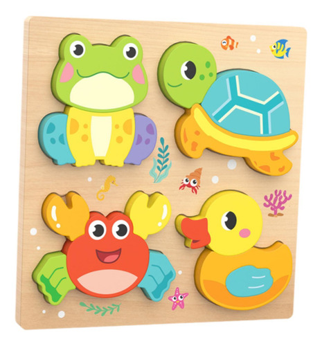 Puzzles Block De Madera Puzzle Toy Para Animal Marítimo