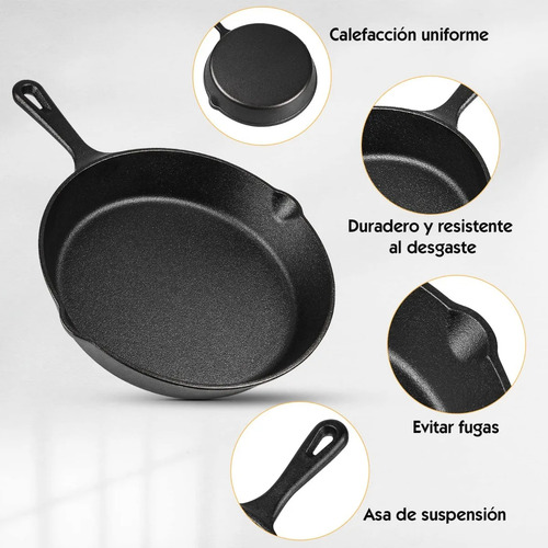 Sartén De Hierro Fundido Antiadherente Set De Sartenes 10pcs Negro