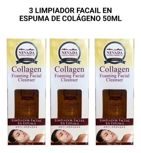 3 Limpiador Facial En Espuma De Colágeno 50ml