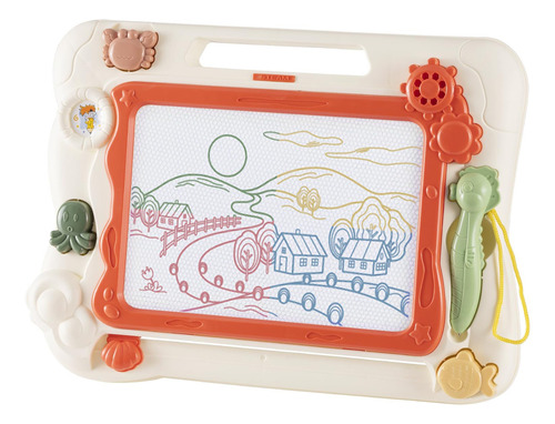 Pizarra Magnética 32 X 23 Cm Para Niños Borrable Y Sellos