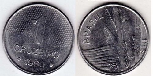 Moneda Brasil 1 Cruzeiro 1980