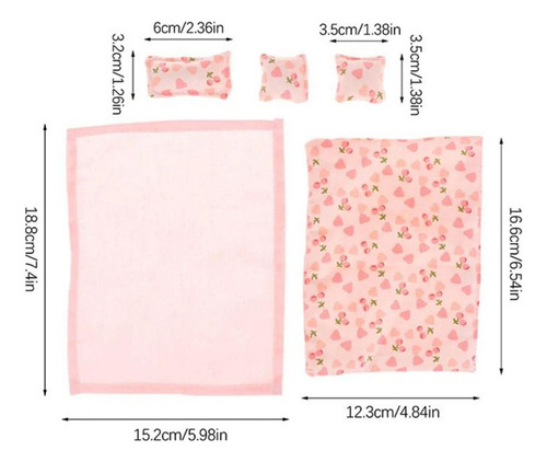 2 Modelo De Ropa De Cama En Miniatura Para Casa De Rosa