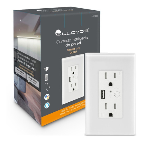 Placa Inteligente De Pared 2 Plugs + 1 Puerto Usb