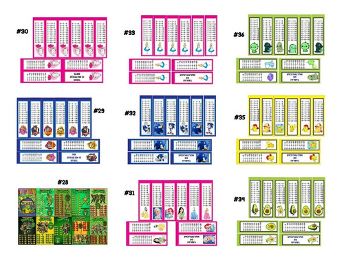 Llaveros Didacticos Tablas De Multiplicar 20 Pz (Usado)