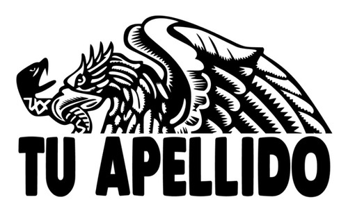 4 Stickers Aguila Y Apellido Y/o Nombre Para El Carro Etc