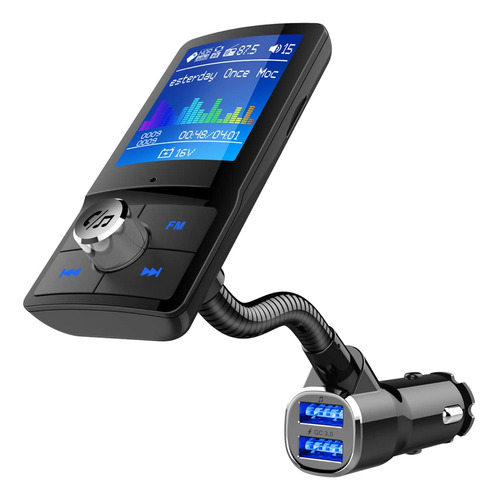 Ilokey Transmisor Fm Bluetooth Para Coche De 1.8 Pulgadas, P