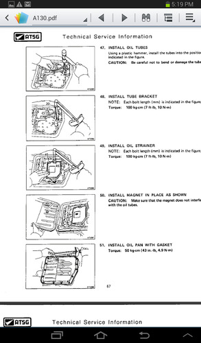 Manual Para Transmisión Automática Toyota Corolla A130-a131l (Usado)