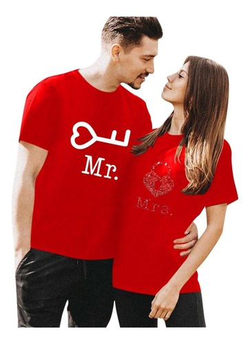 Camiseta Tematica Juego Para Pareja Mr Mrs Novio