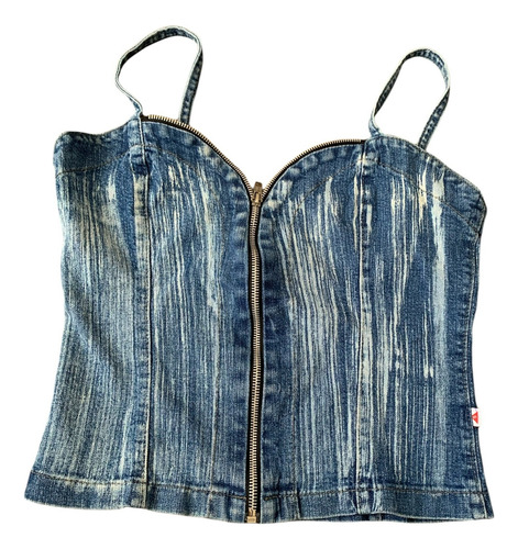 Crop Top En Denim, T.s, Importado Usa.