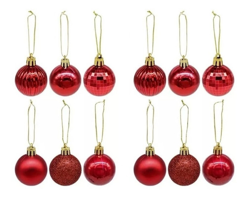 12 Esferas De 3cm Árbol Navidad Bambalinas Bolas Decoración 