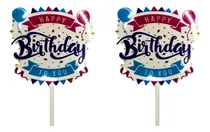 Comprar Paquete 2 Cake Topper Happy Birthday Transparente Pastel