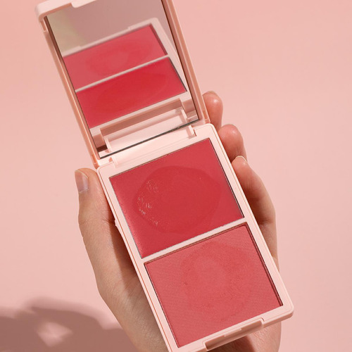 Paleta De Coloretes Doble, Suave Como La Seda, Que Brilla Si