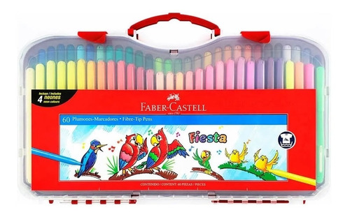 Marcadores Faber Castell Fiesta Estuche Valija X 60