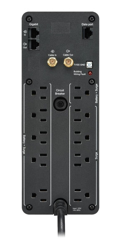 Imagen 2 de 3 de APC Back-UPS Pro BR1500M2-LM 1500VA entrada y salida de 120V negro