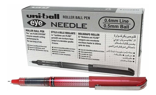 Roller Ball Uniball Bolígrafo Ub-185 0,5mm Needle Colores Color de la tinta Rojo Color del exterior Eye