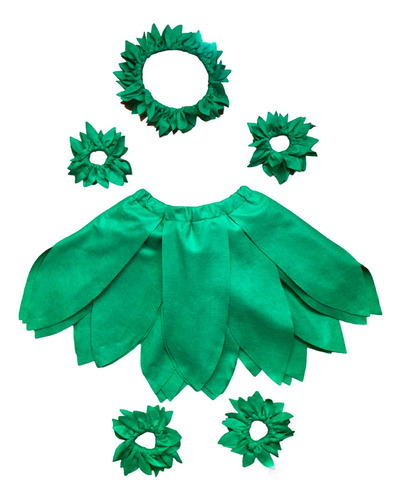 Falda Hawaiana Verde Oscuro 1 - 36
