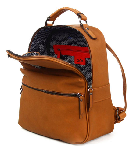 Bolso Backpack Cloe Gran Capacidad Bolsillo Frontal Y Traser
