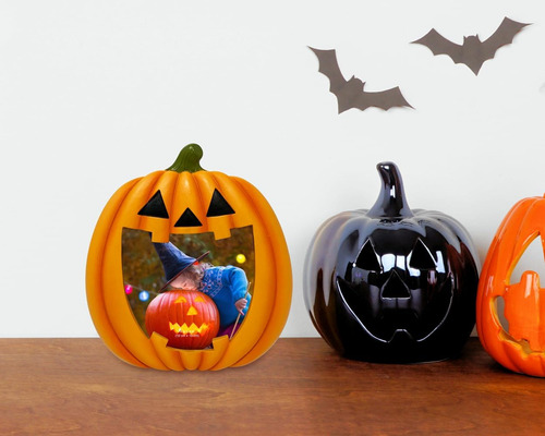 Portarretratos Isaac Jacobs 4x4 De Calabaza De Halloween