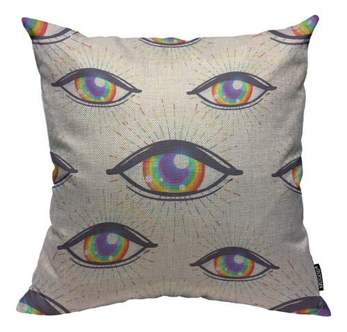 Mugod Funda De Almohada Con Diseo De Ojos De Colores Arcoris