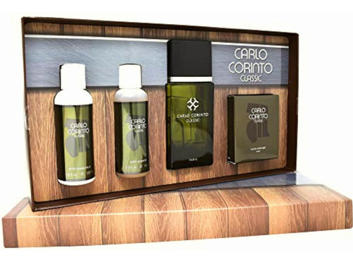 Carlo Corinto Set 4 Piezas: 100ml Eau De Toilette/shower Gel