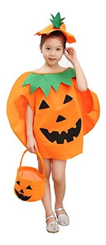 Disfraz De Calabaza De Halloween De 3 Piezas Para Niños, Rop