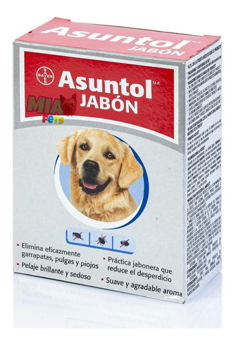 Imagen 1 de 6 de Asuntol Jabón Perros 100 G Antipulga Garrapata Piojos