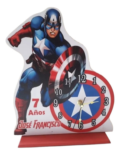 Paq10. Recuerdos Centro De Mesa  Capitán America  Reloj 