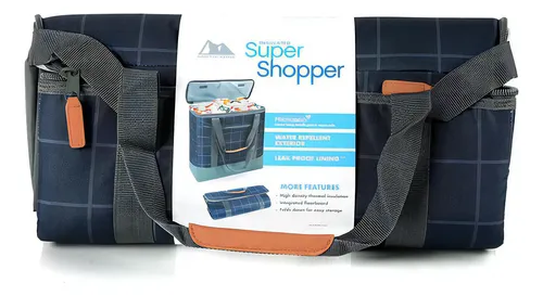 Bolsa Termica Hielera Ecologica Alimentos Plegable Bolso Color Azul