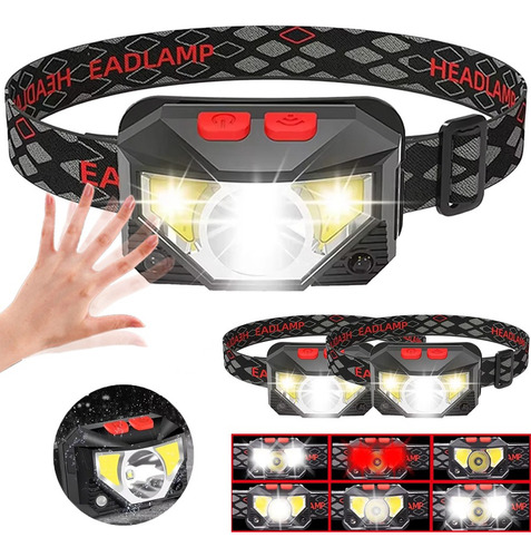 Faro Delantero Con Sensor Led Recargable Con Cob Y Perlas Le