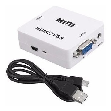 Imagen 7 de 8 de Conversor Adaptador Hdmi A Vga Activo Con Audio Local 1junta