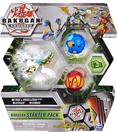 Bakugan Starter Pack 3 Unidades, Fused Trox X Nobilious