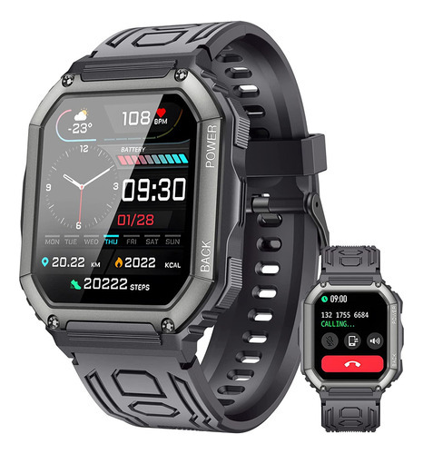 Smartwatch Militar Táctico Hd Pantalla Con Llamada Bluetooth