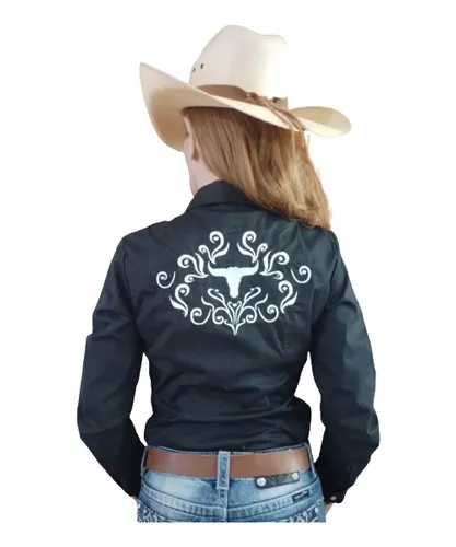 Camisa De Mujer Bordada Exclusiva Western Country Talle M