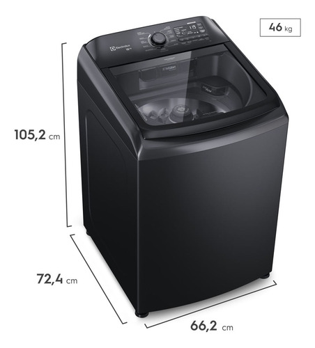 Máquina De Lavar Electrolux 18kg Preta Tripla Filtragem leb Cor Preto