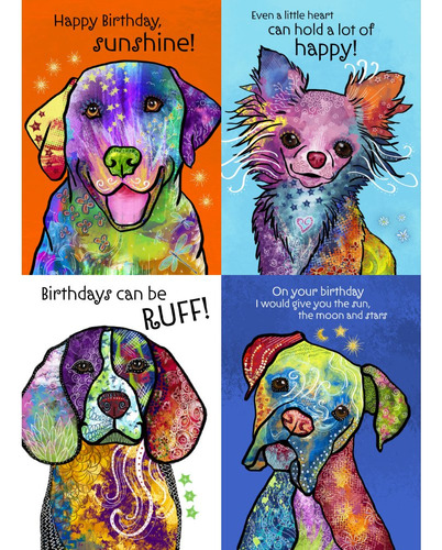 Tree-free Greetings Colorful Perro Surtido 5 x 7 inche Sobr